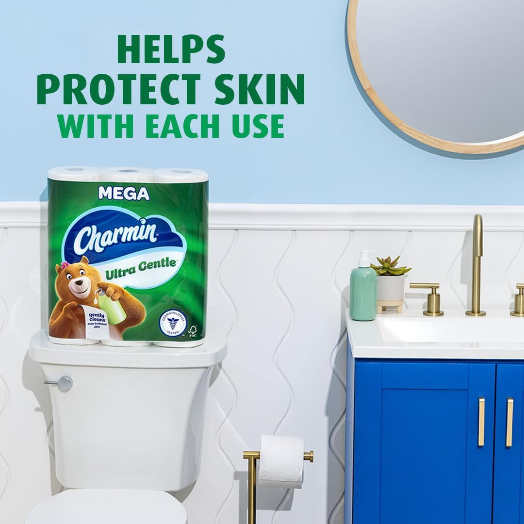Charmin Ultra Gentle Toilet Paper, 9 Mega Rolls, 231 Sheets Each - view 6